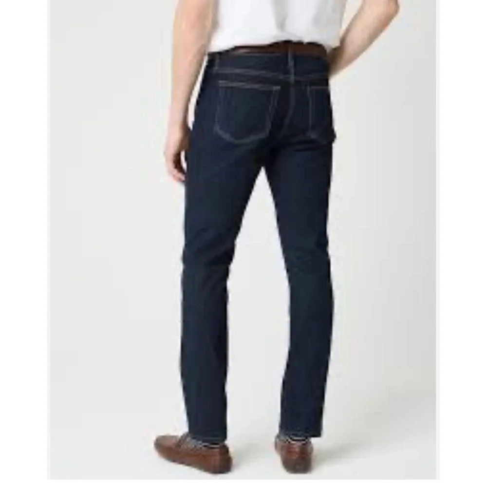 J.Crew Flex Straight Fit Jeans Mens 34x30 Dark Wash Blue Denim Pants